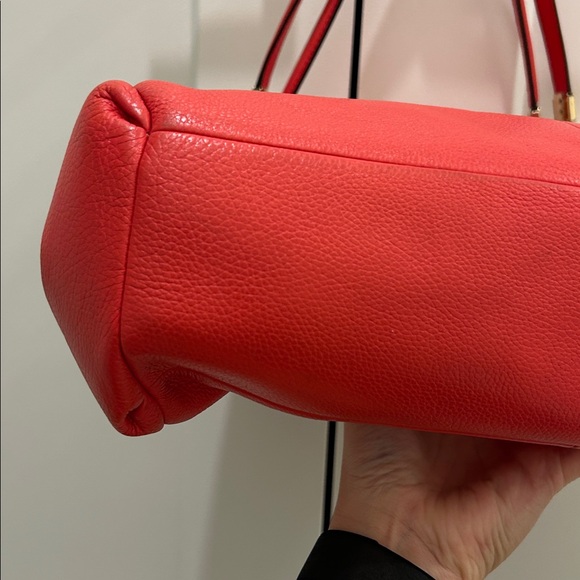 Coach Madison Phoebe Shoulder Bag in Coral Red Pebbled Leather - Picture 14 of 15